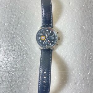 Avi-8 Men's Hawker Hurricane Black Pilot Chronograph Watch with Leather Strap